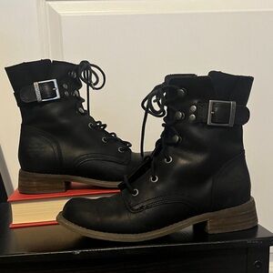 Harley-Davidson Black Leather Combat Boots